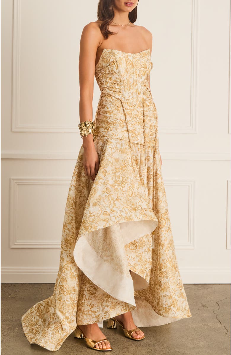 Aqua Blu Luminary Victoria Dress, Alternate, color, Gold