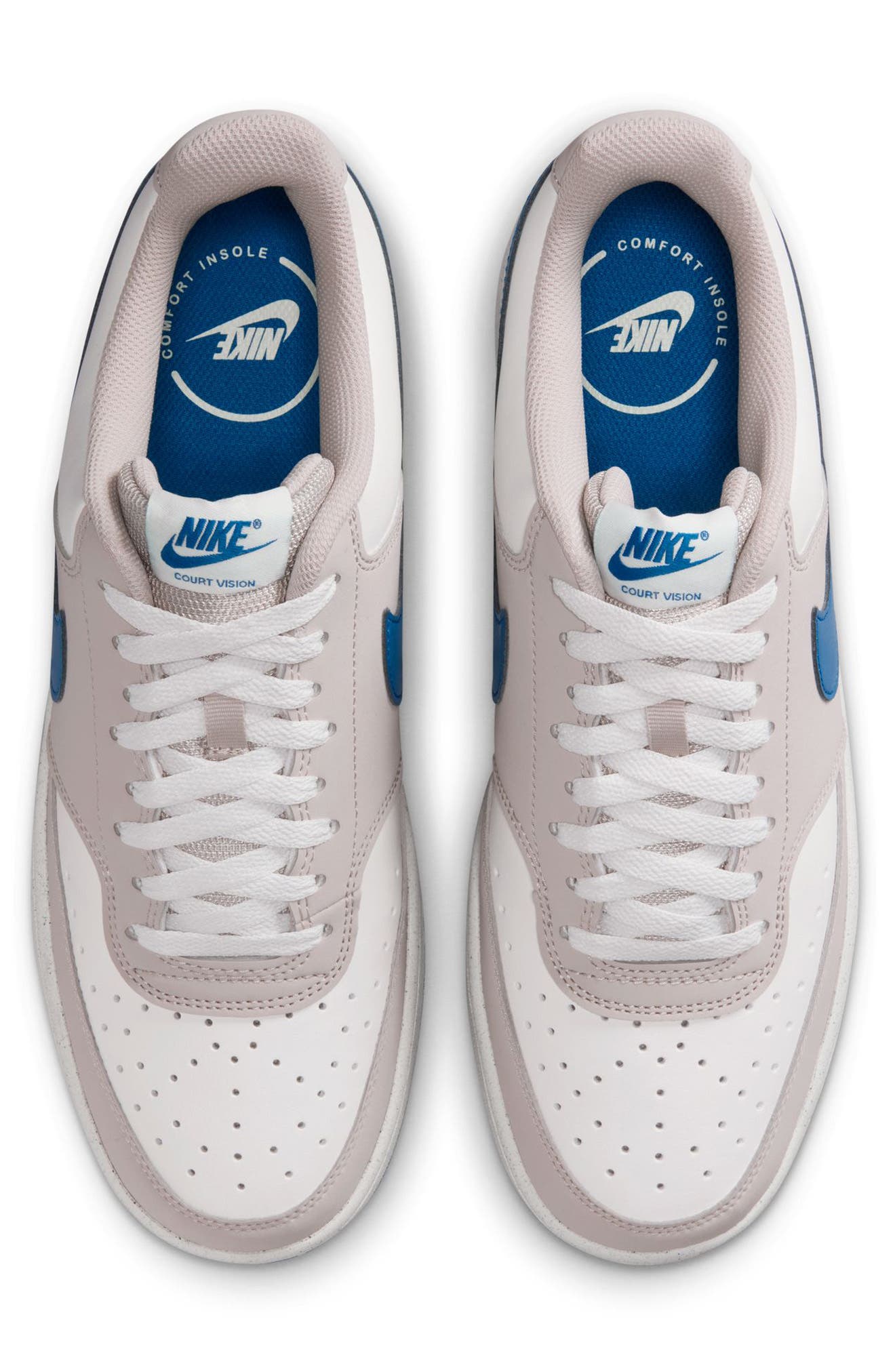 Nike Court Vision Low Sneaker, Alternate, color, Sail/ Brilliant Blue