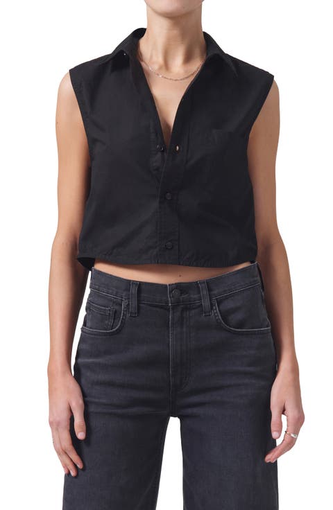 Ander Cotton Sleeveless Crop Top