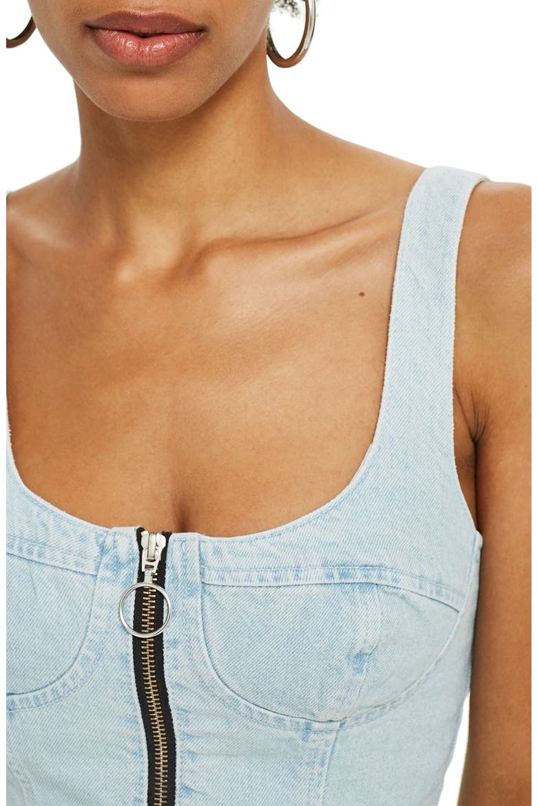Denim Bustier, Alternate, color, LIGHT DENIM