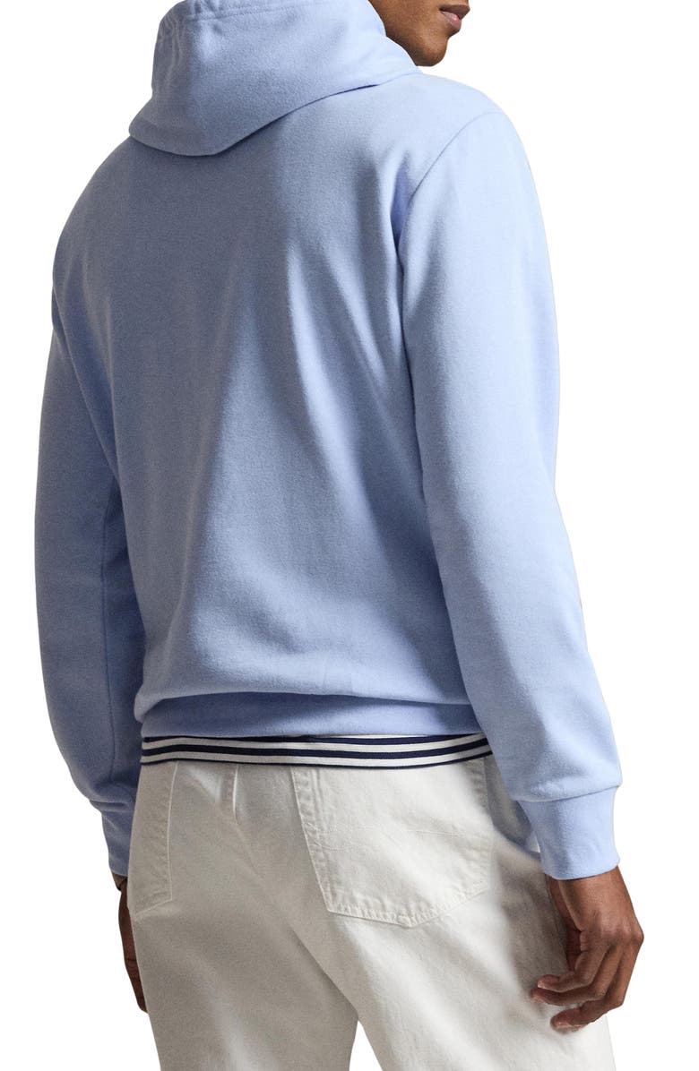 Polo Ralph Lauren Logo Embroidered Fleece Hoodie, Alternate, color, Pebble Blue