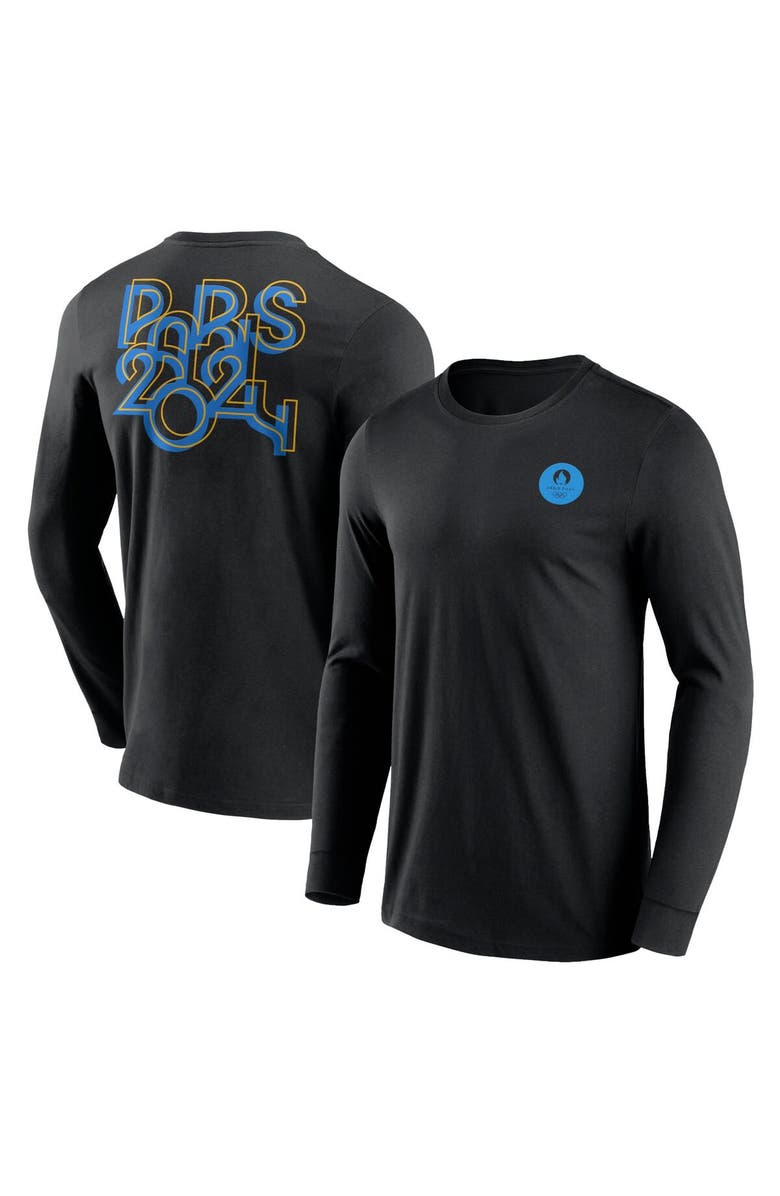 FANATICS Men's Fanatics Branded Black Paris 2024 Summer Olympics Text Block Overlay Long Sleeve T-Shirt, Alternate, color, 