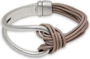 SAACHI Knotted Leather Cord Magnetic Bracelet