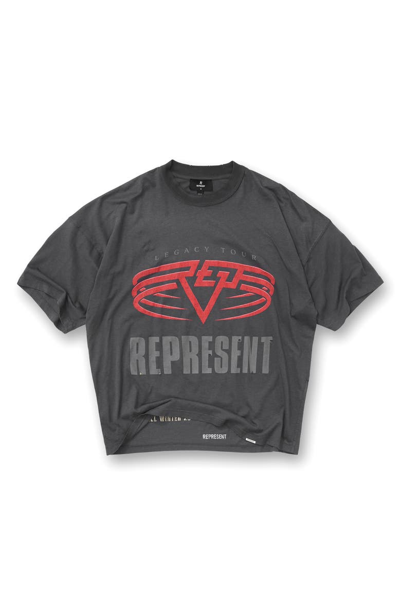 Represent Living Legacy Cotton & Hemp Reversible Graphic T-Shirt, Main, color, Sun Fade Grey