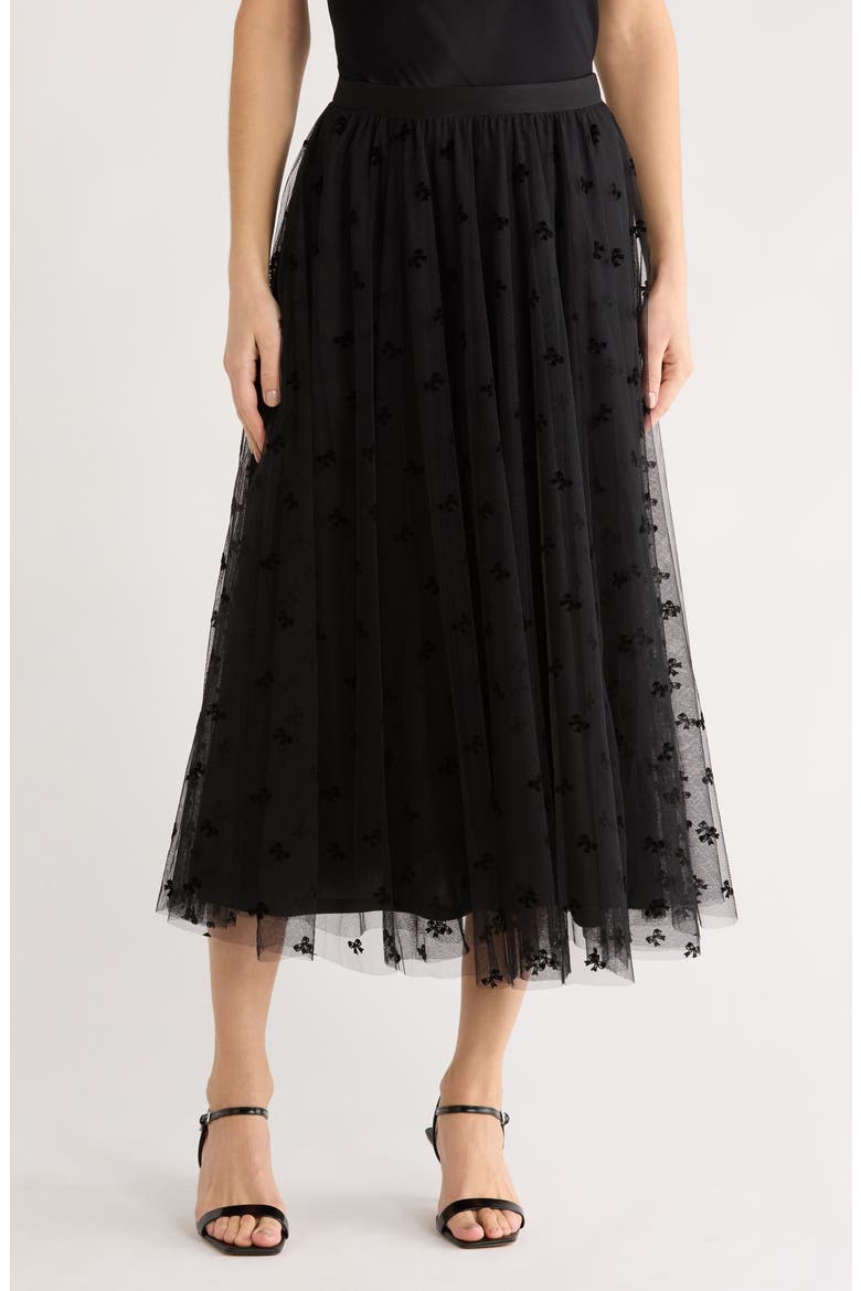 Swiss Dot A-Line Skirt, Main, color, R047 BLACK