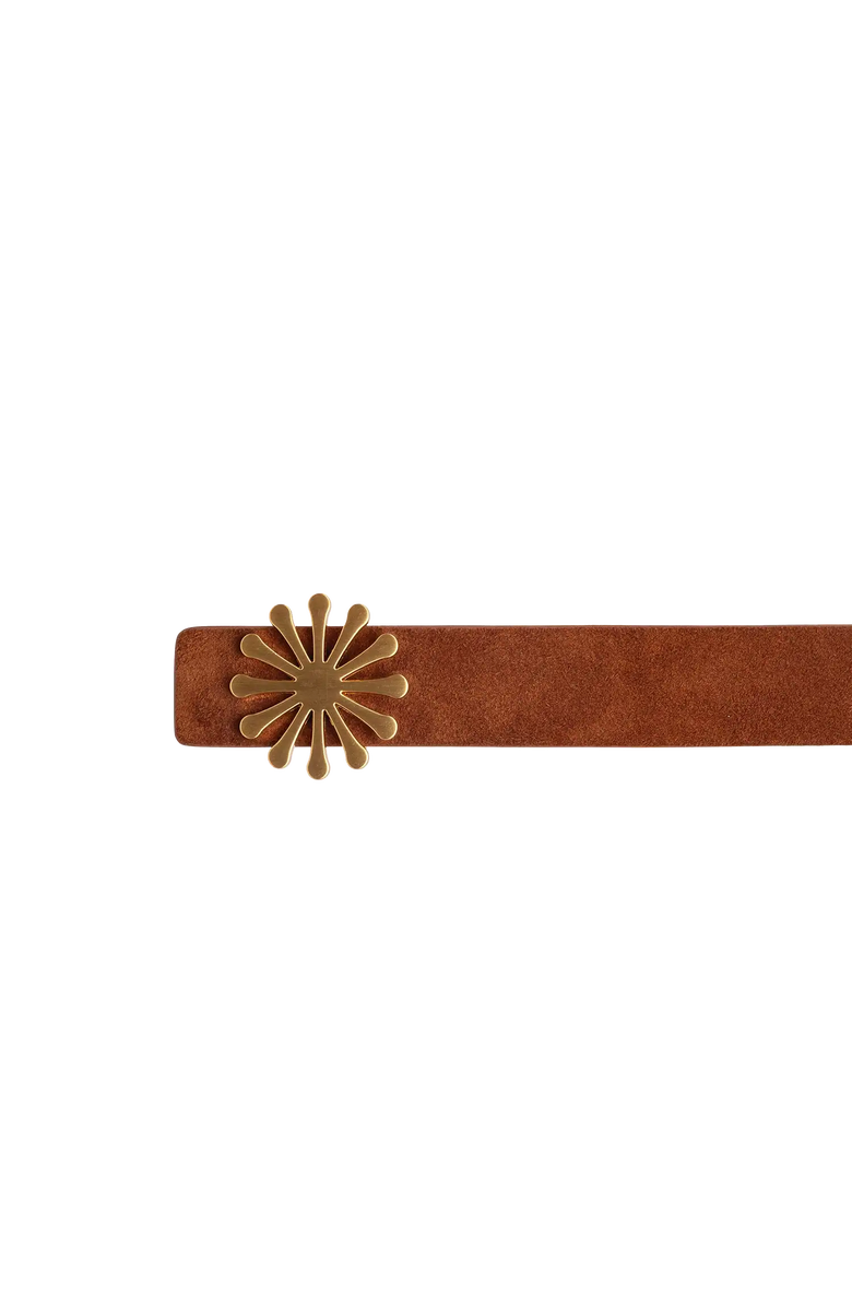 Esthera AMPM Suede Leather Belt, Alternate, color, Caramel