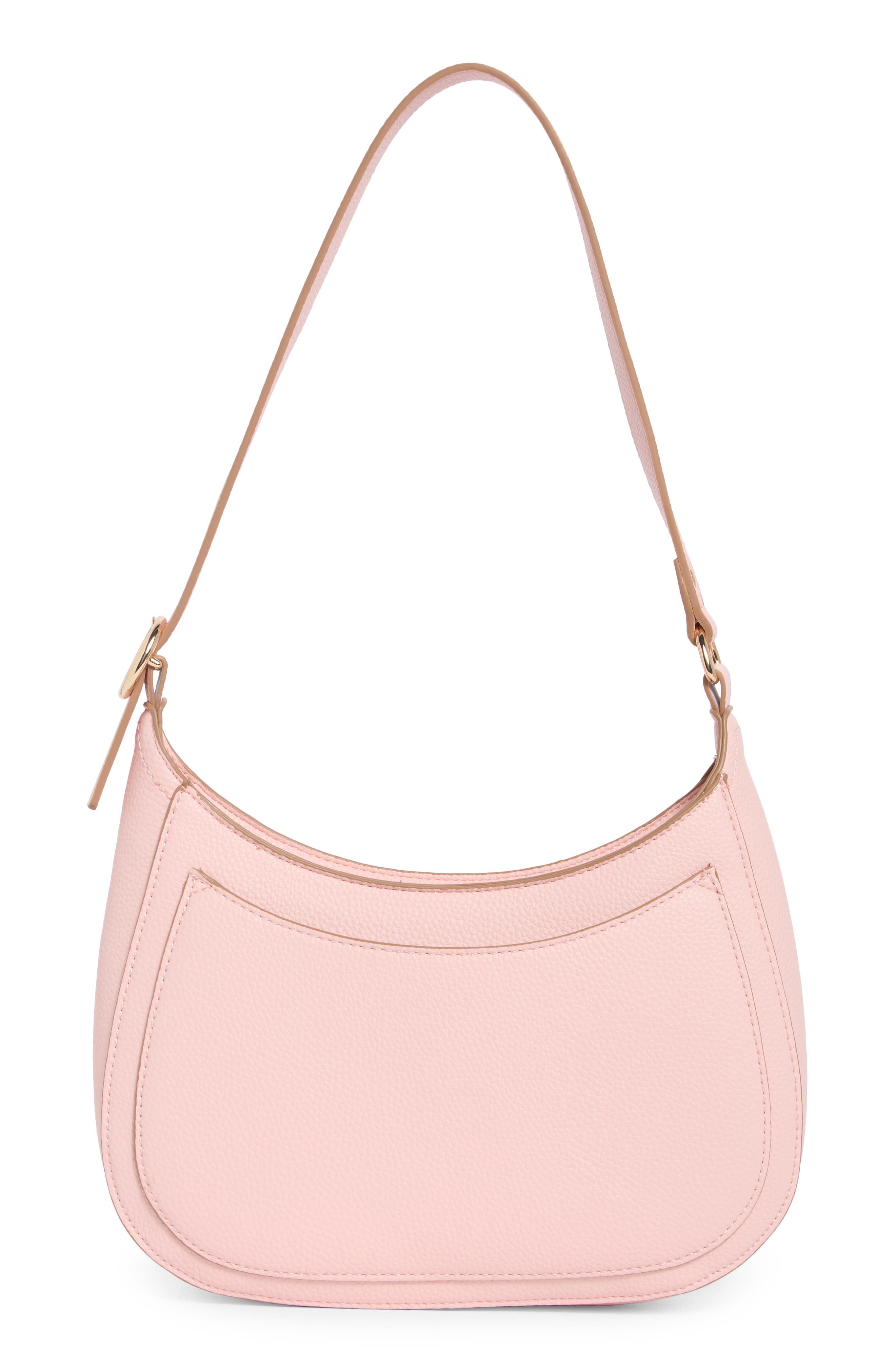 Nanette Lepore Crescent Faux Leather Shoulder Bag, Alternate, color, Peachy Pink