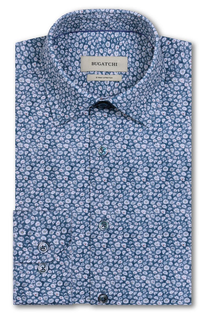 Bugatchi James OoohCotton<sup>®</sup> Daisy Print Button-Up Shirt, Alternate, color, Navy