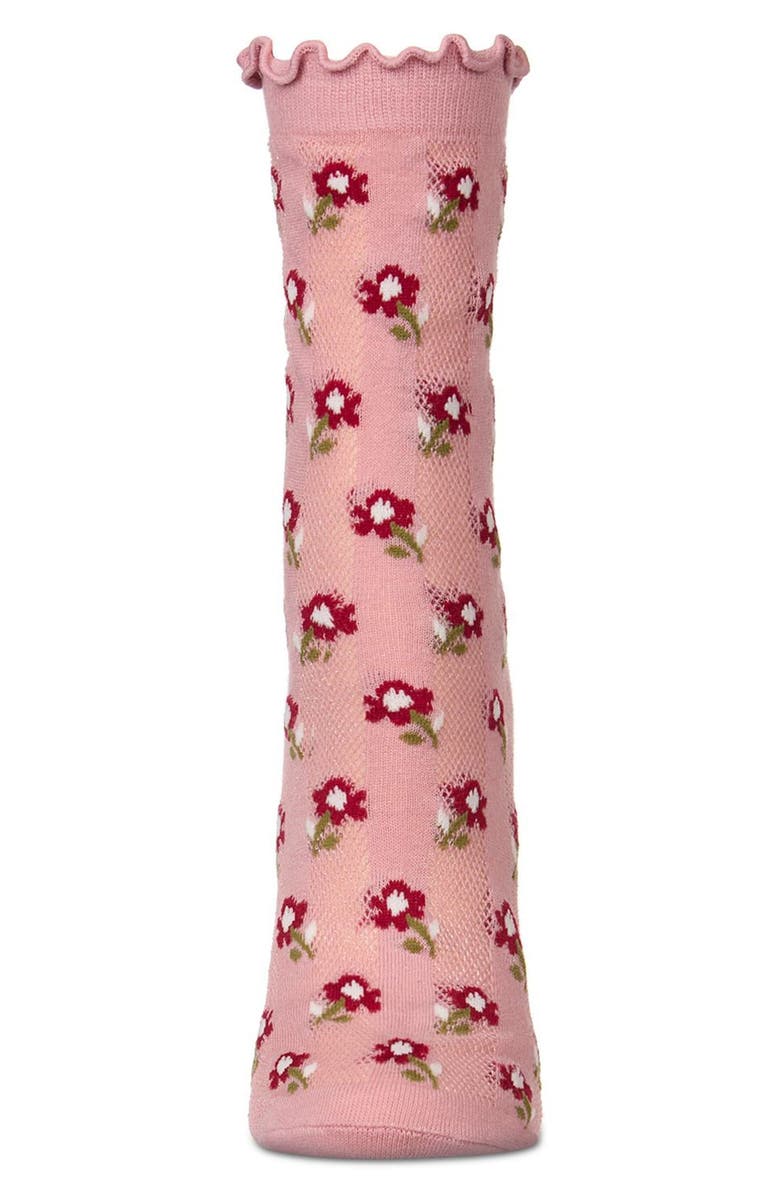 MeMoi Ditsy Floral Crew Socks, Alternate, color, 
