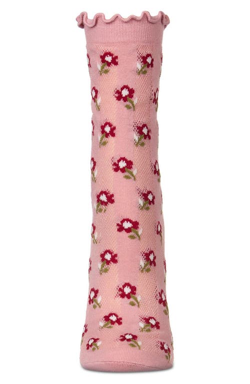 MEMOI MEMOI DITSY FLORAL CREW SOCKS