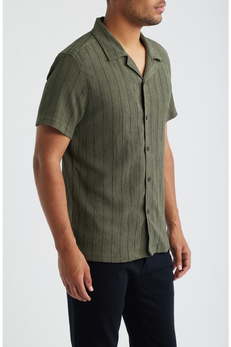 Pedri Crepe Textured Camp Shirt, Alternate, color, OLIVE