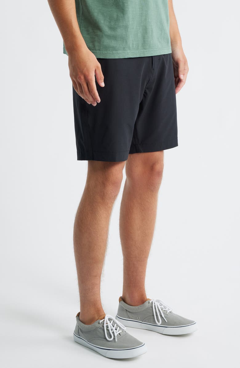 Roark Hytide Flat Front Hybrid Performance Shorts, Alternate, color, Black