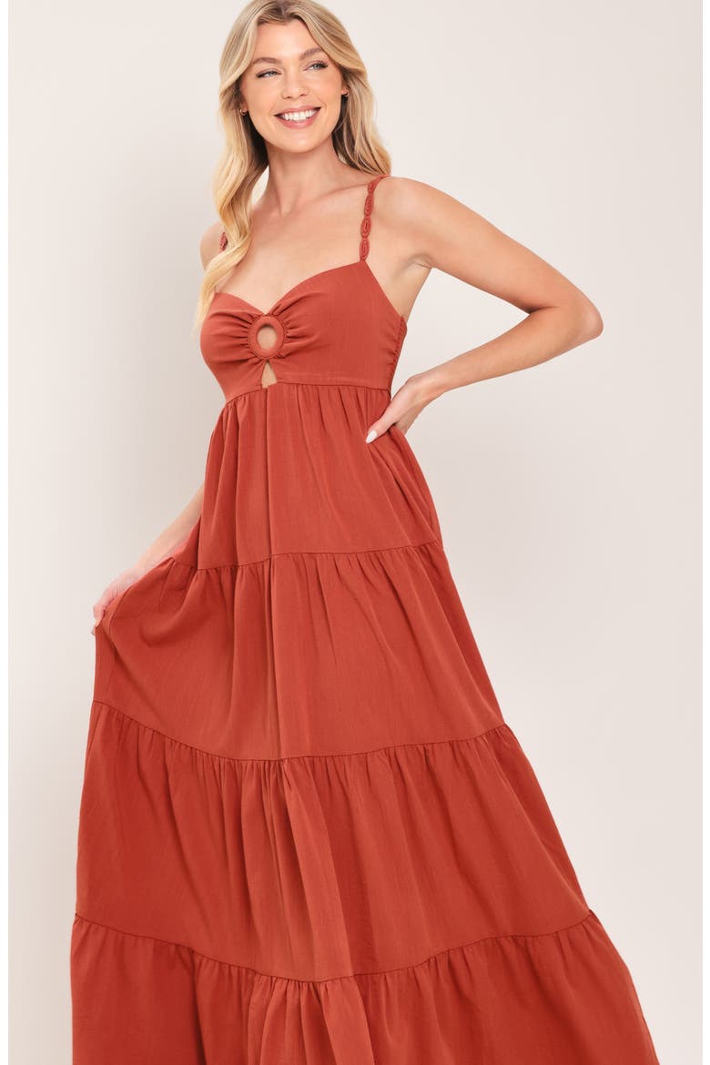 Keyhole Maxi Dress, Alternate, color, TERRACOTTA