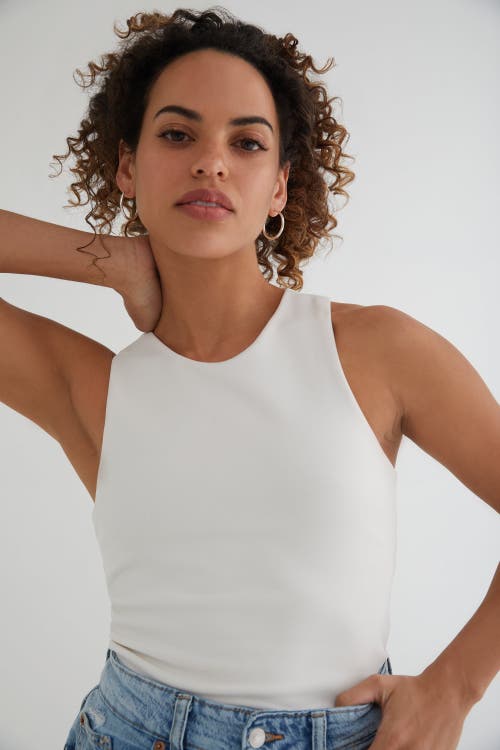 Kada The Cupro Sculpt Racerback Crop Tank In Neutral