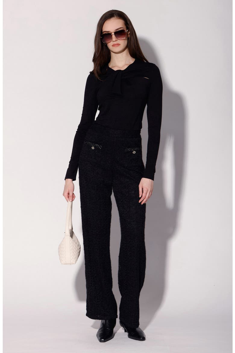 Paxton Floral Knit Straight Leg Pants, Alternate, color, BLACK IVY LACE