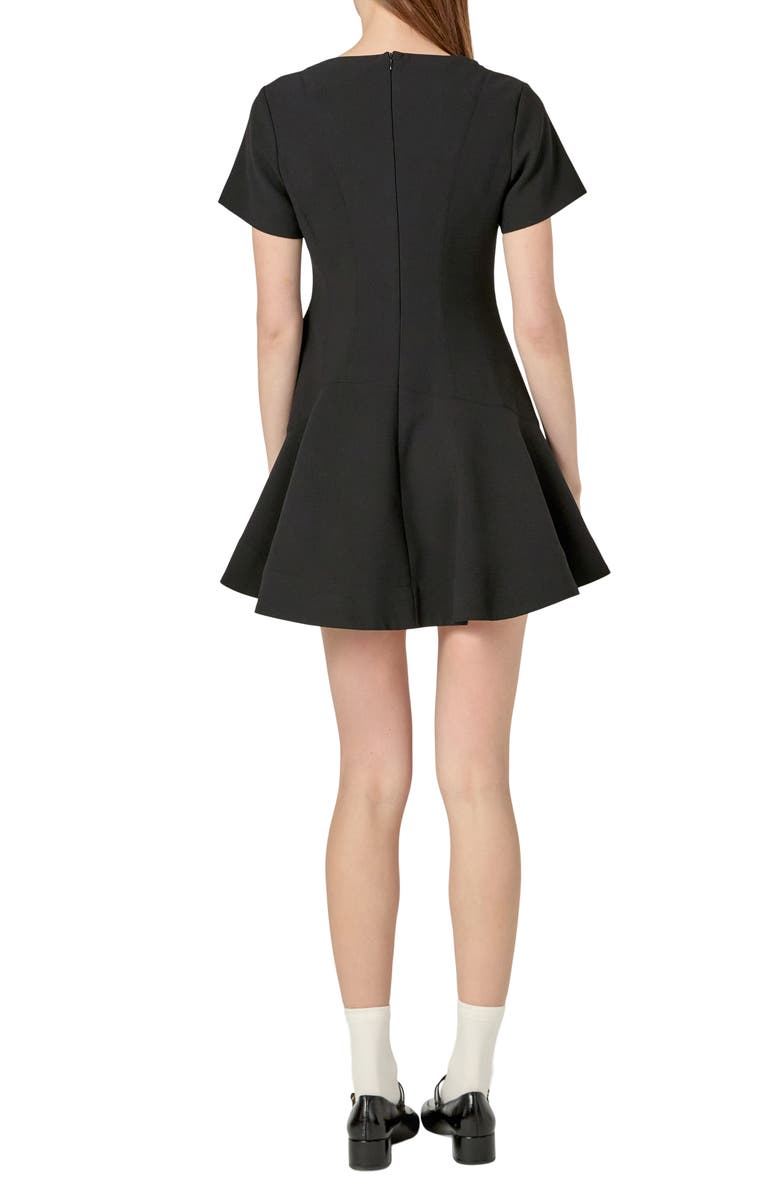 English Factory Flare Minidress, Alternate, color, Black
