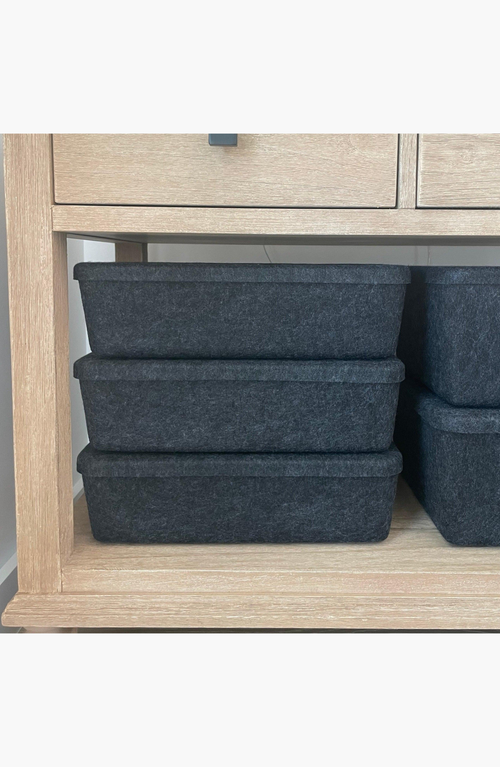 Sortjoy The Sculpted Bin In Carbon - Set Of 3