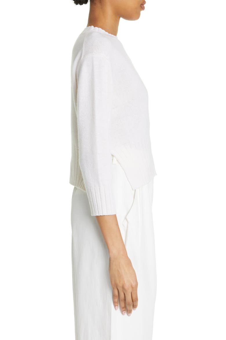 Mora Three-Quarter Sleeve Cashmere Sweater, Alternate, color, IVORY