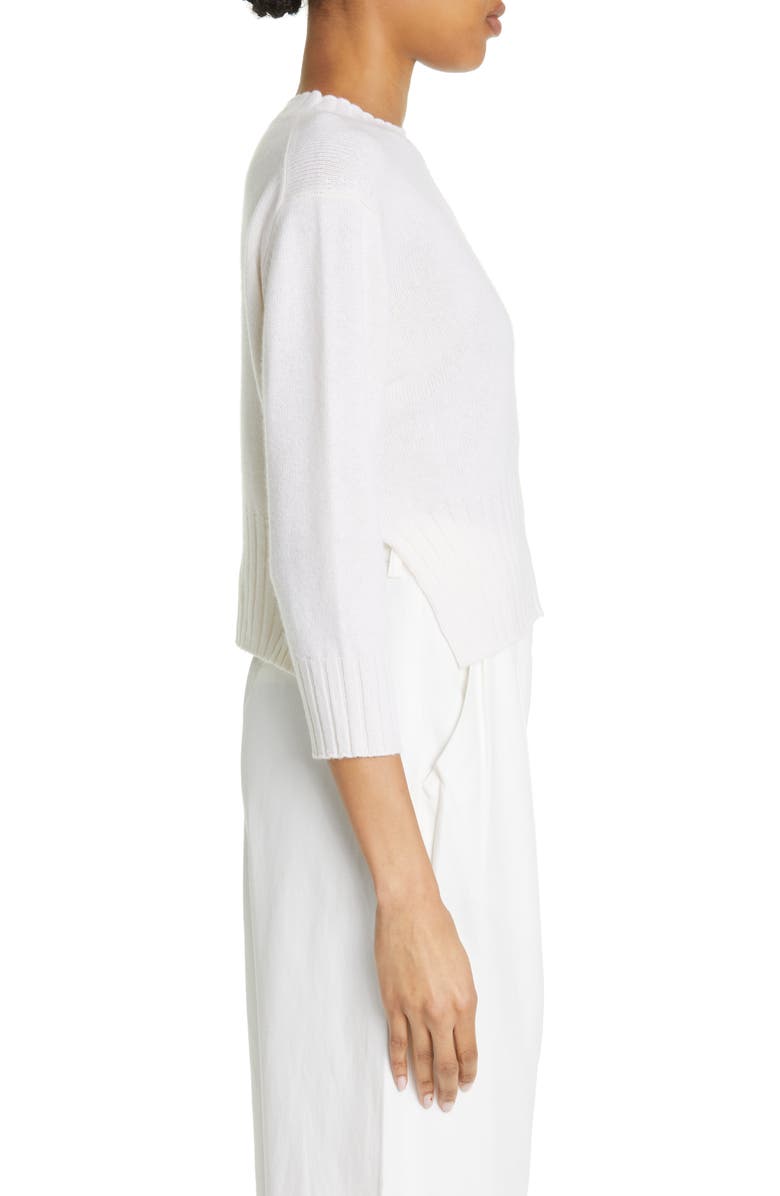 LOULOU DE SAISON Mora Three-Quarter Sleeve Cashmere Sweater, Alternate, color, Ivory