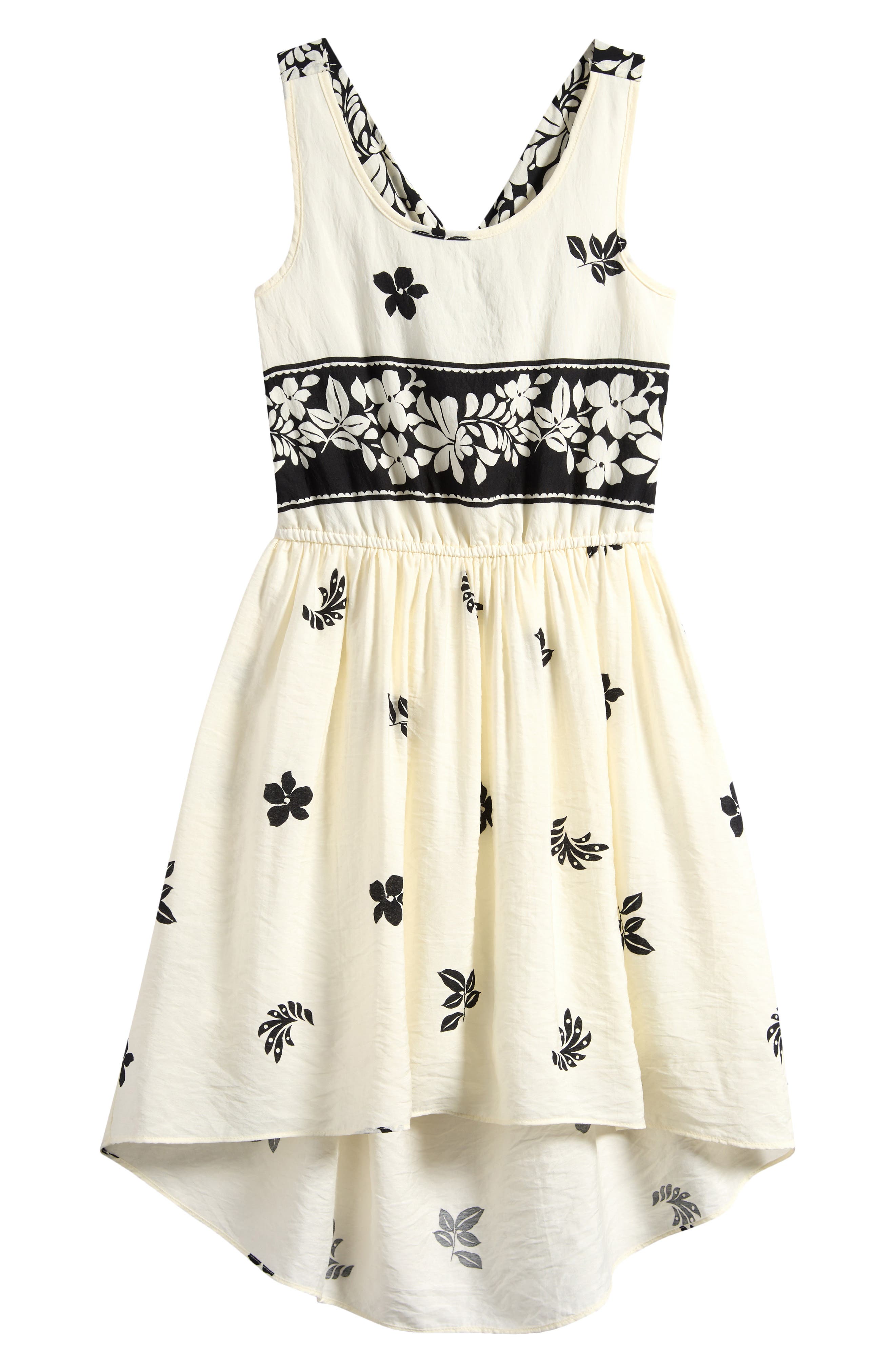 Truly Me Kids' Border Print High-Low Dress