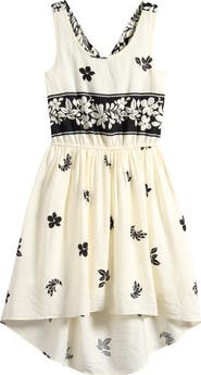 Hannah Banana Kids' Border Print High-Low Dress