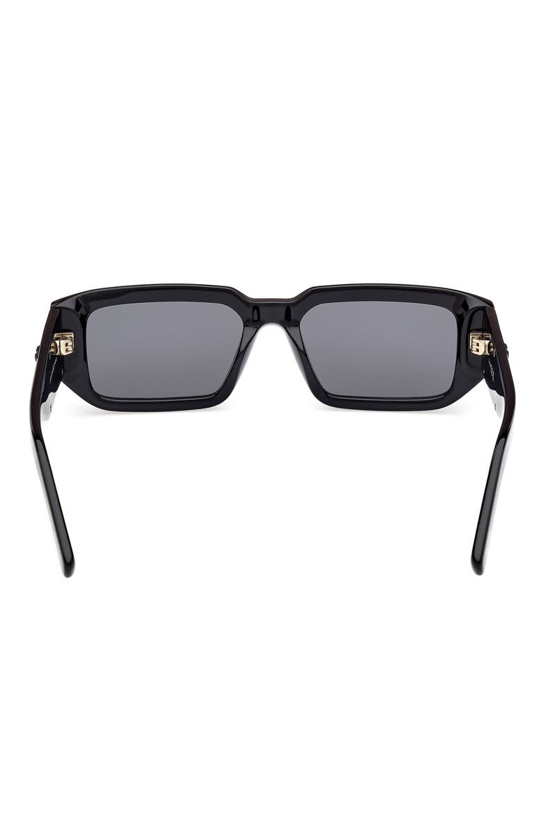 53mm Rectangular Sunglasses, Alternate, color, SHINY BLACK / SMOKE