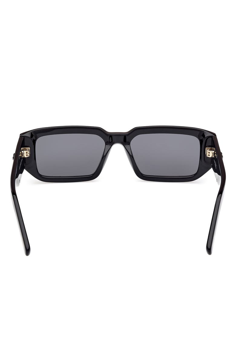 MCM 53mm Rectangular Sunglasses, Alternate, color, Shiny Black / Smoke