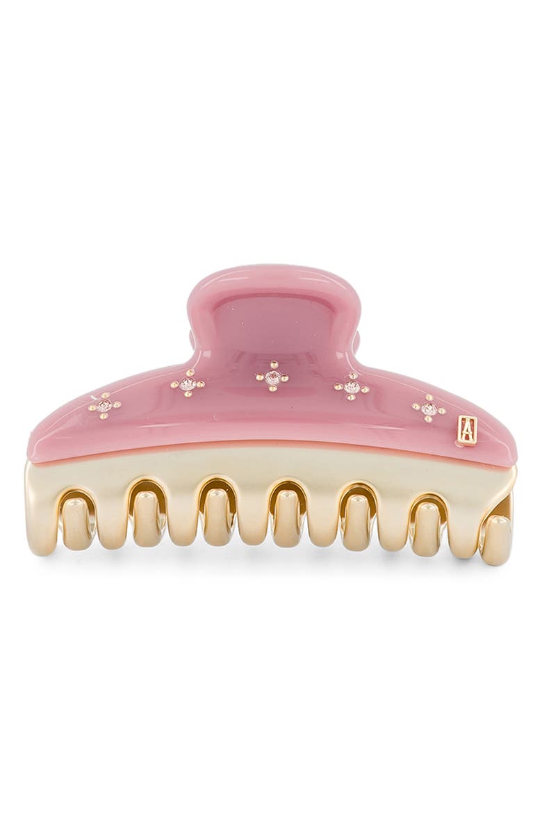 Alexandre de Paris Vendrome Crystal Hair Clip, Alternate, color, Pink