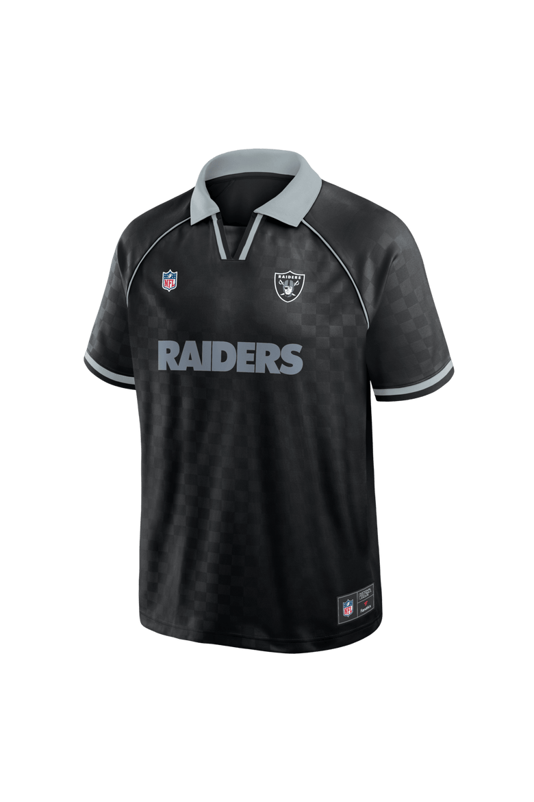 Men's Fanatics Black/Gray Las Vegas Raiders Homerun Raglan V-Neck Polo, Alternate, color, Black
