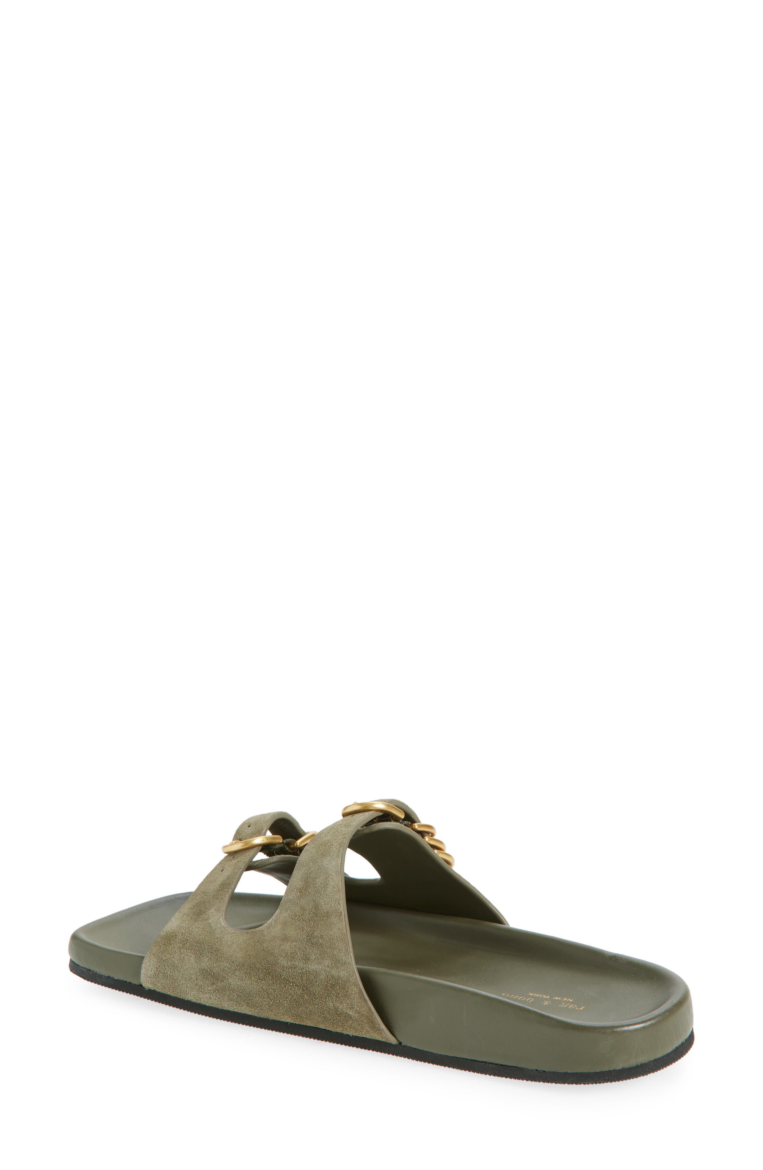 Rue Slide Sandal, Alternate, color, OLIVE SUEDE
