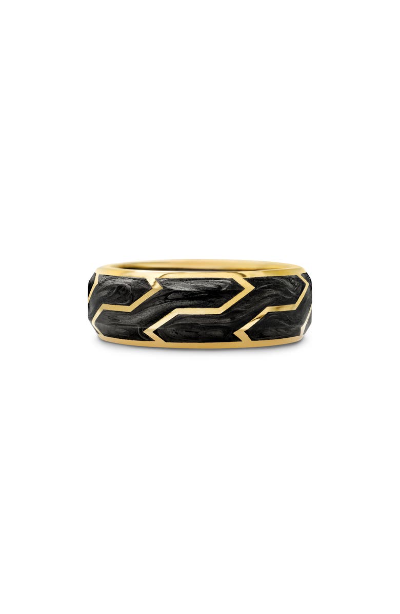 David Yurman Forged Carbon Band Ring in 18K Gold, 8.5mm, Main, color, Forged Carbon