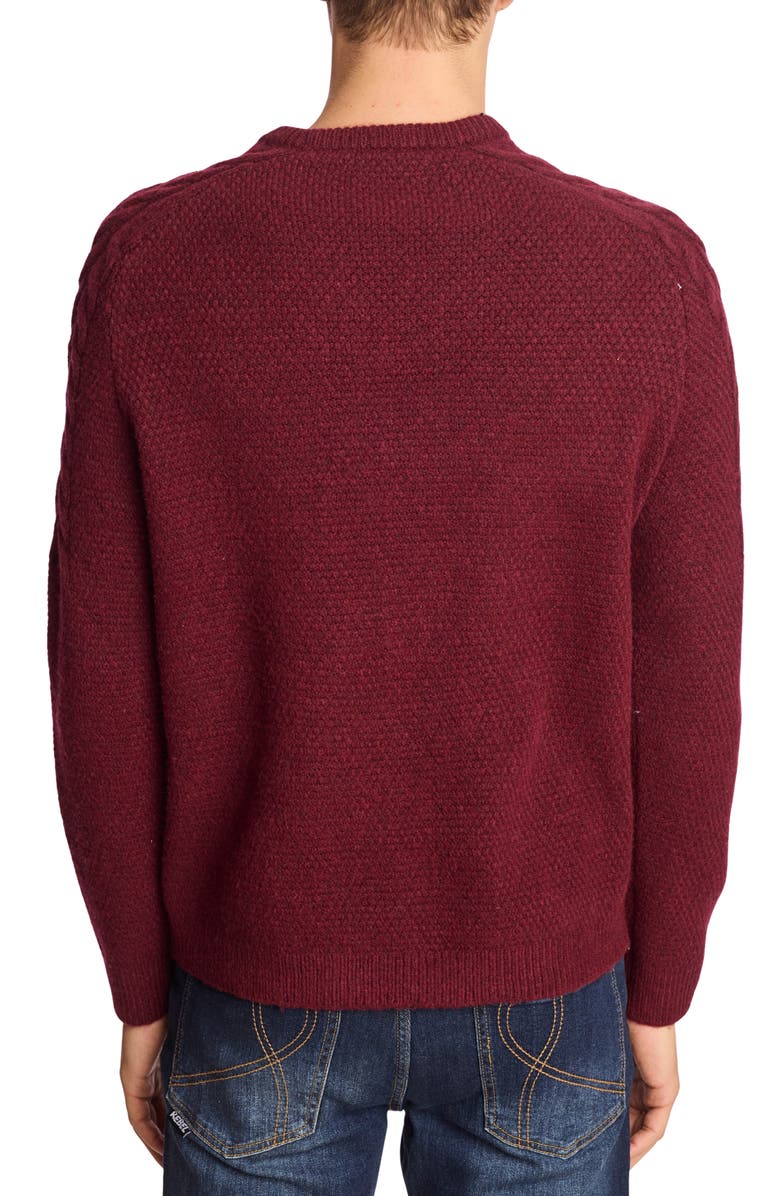PAISLEY & GRAY Crewneck Sweater, Alternate, color, Dark Maroon