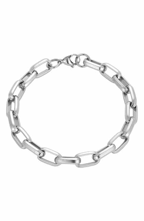 Men's Silver Plated Chain Link Bracelet