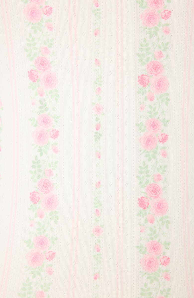 PJ Salvage Roses Are Pink Double Brushed Pointelle Pajama Shorts, Alternate, color, Ivory