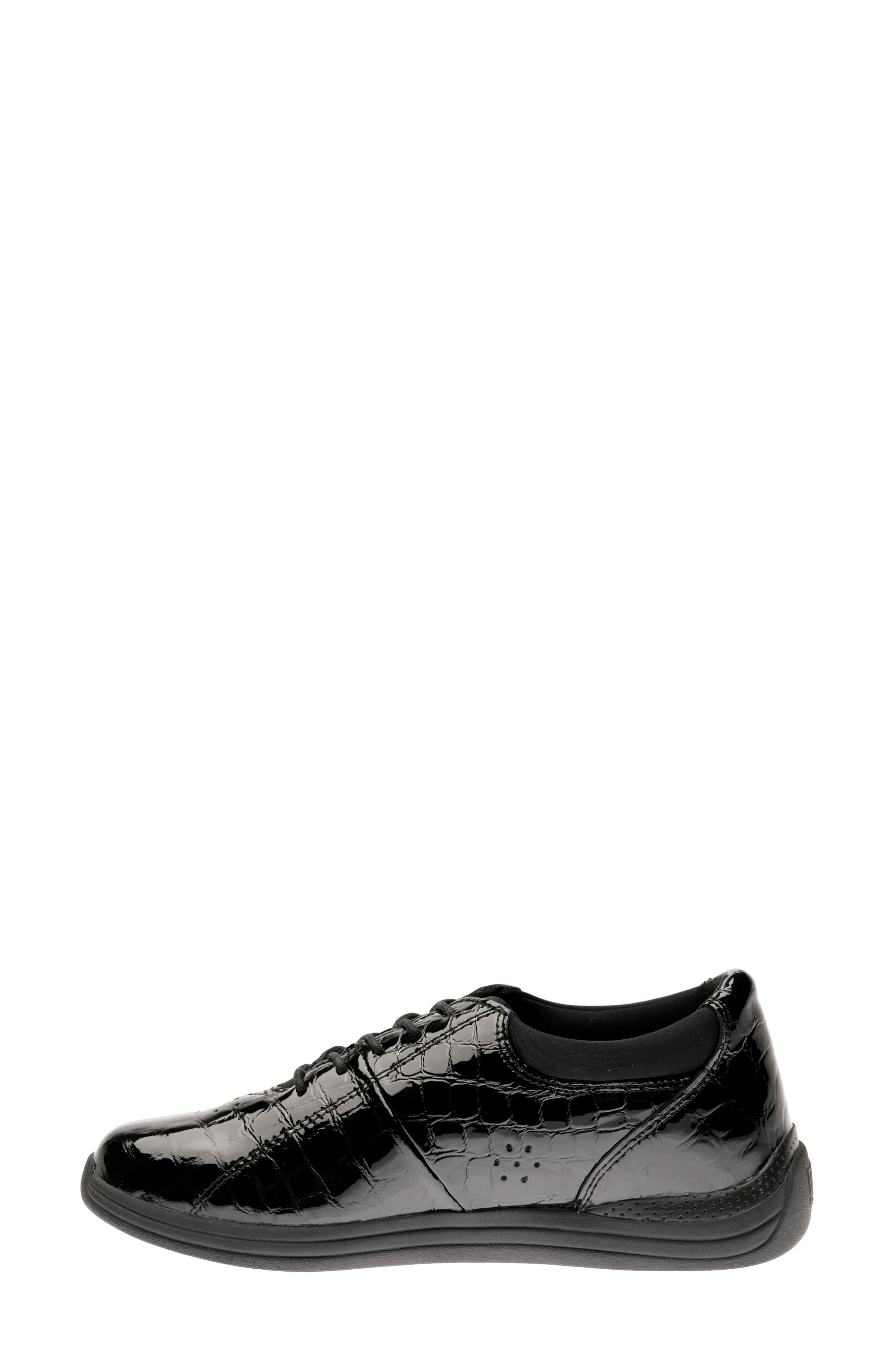 Tulip Leather Sneaker, Alternate, color, BLACK CROC