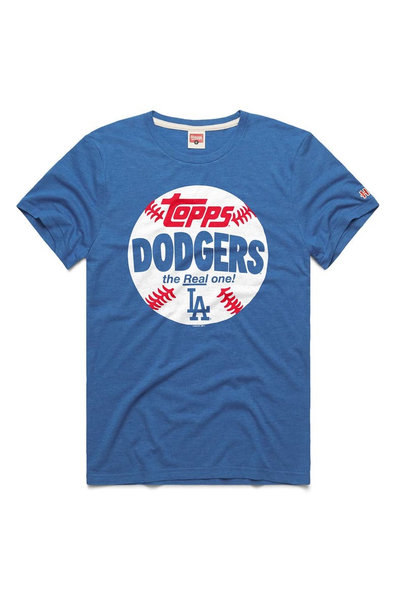 Men's Homage  Royal Los Angeles Dodgers MLB x Topps Baseball The Real One Tri-Blend T-Shirt, Main, color, Royal