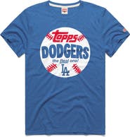 Homage Men's Homage  Royal Los Angeles Dodgers MLB x Topps Baseball The Real One Tri-Blend T-Shirt