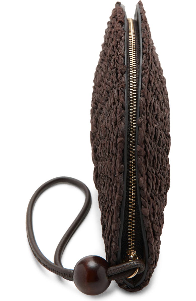 MANGO Natural Fiber Wristlet, Alternate, color, Chocolate