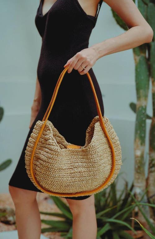 Pink Haley Stella Raffia Tote In Brown