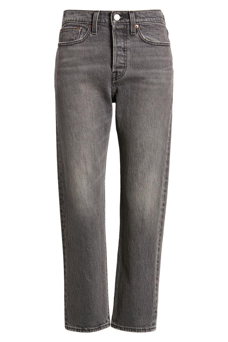 Wedgie High Waist Ankle Straight Leg Jeans, Alternate, color, WELL WORN