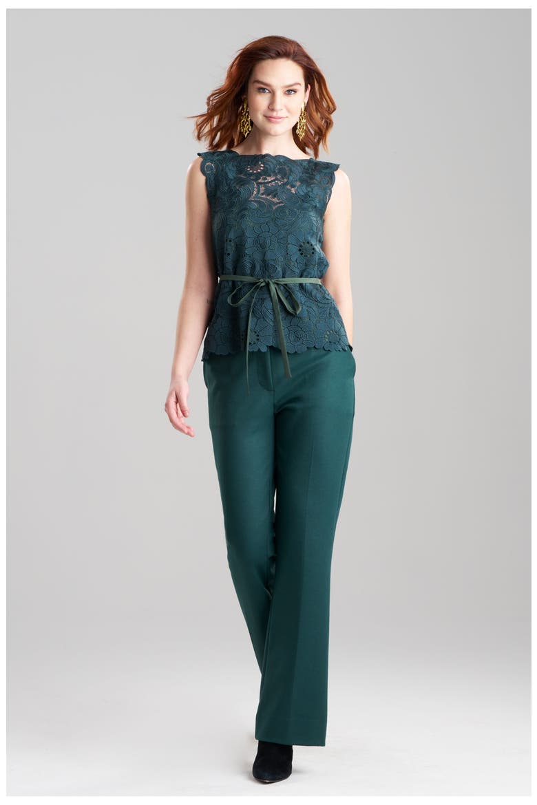 Mantilla Lace Sleeveless Top, Main, color, GREEN
