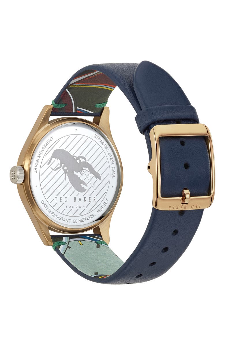 Ted Baker London Beleeni Leather Strap Watch, 40mm, Alternate, color, 