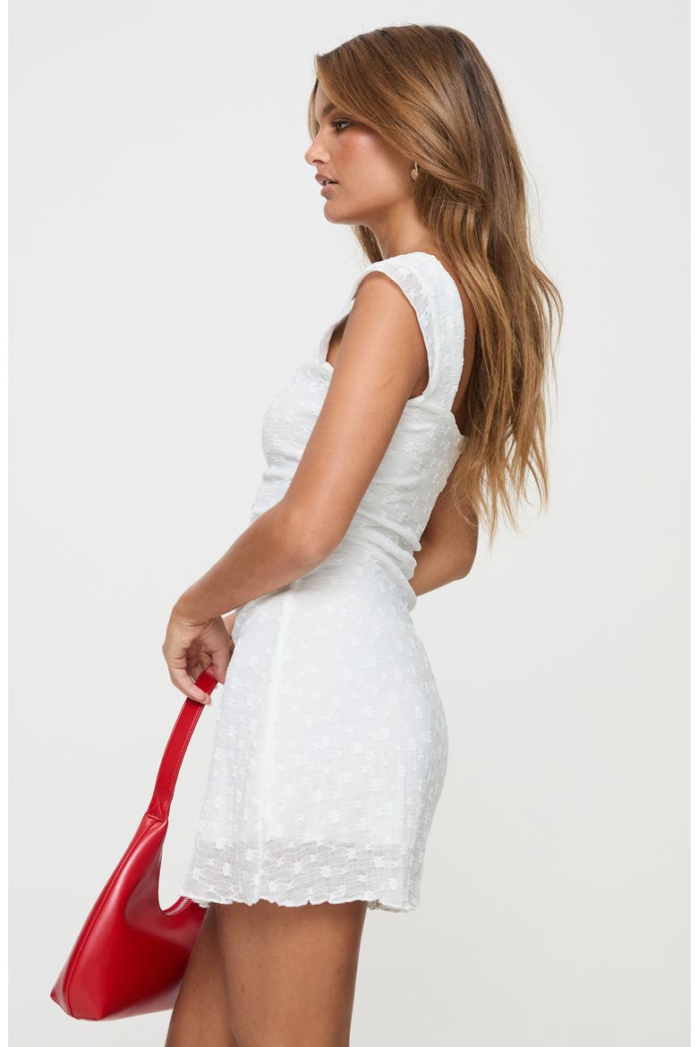 Lanchester Cap Sleeve Minidress, Alternate, color, WHITE