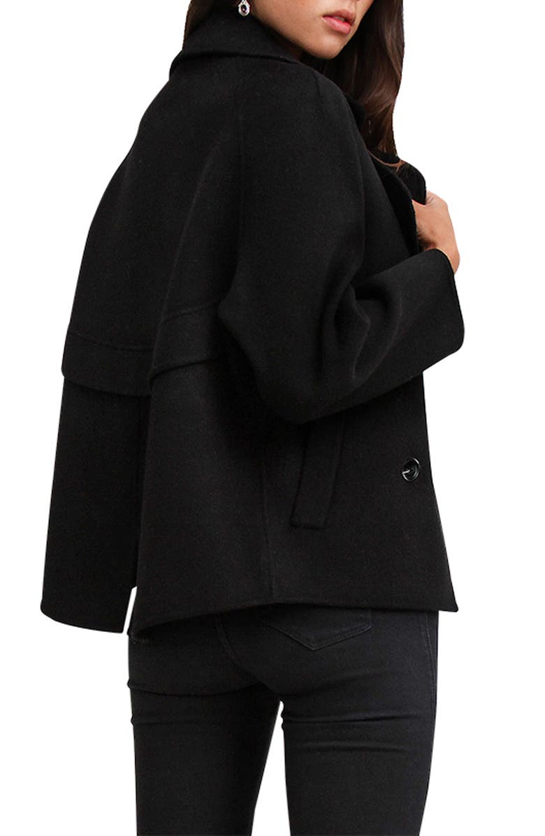 Belle & Bloom I'm Yours Wool Blend Coat, Alternate, color, Black