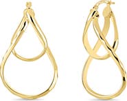 Bony Levy 14K Yellow Gold Twisted Teardrop Hoop Earrings