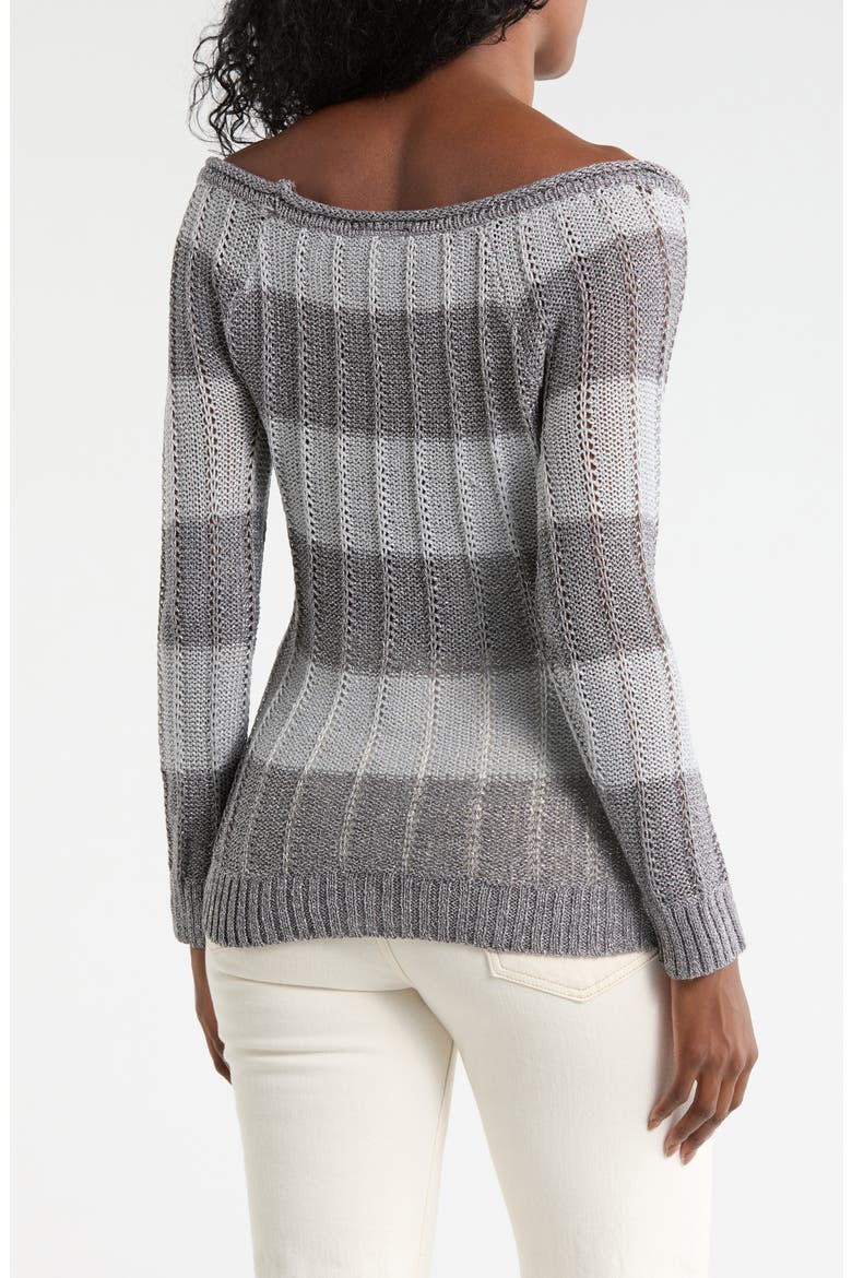 Stripe Long Sleeve Top, Alternate, color, SILVER