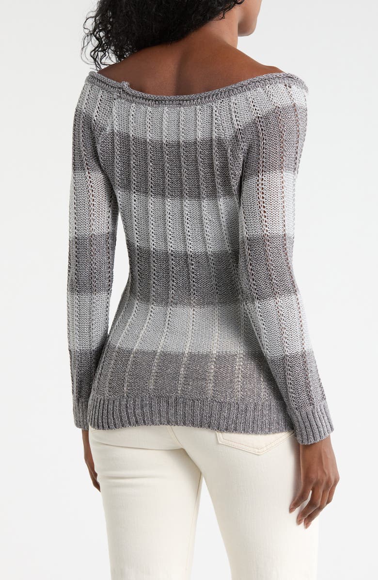 Forgotten Grace Stripe Long Sleeve Top, Alternate, color, Silver