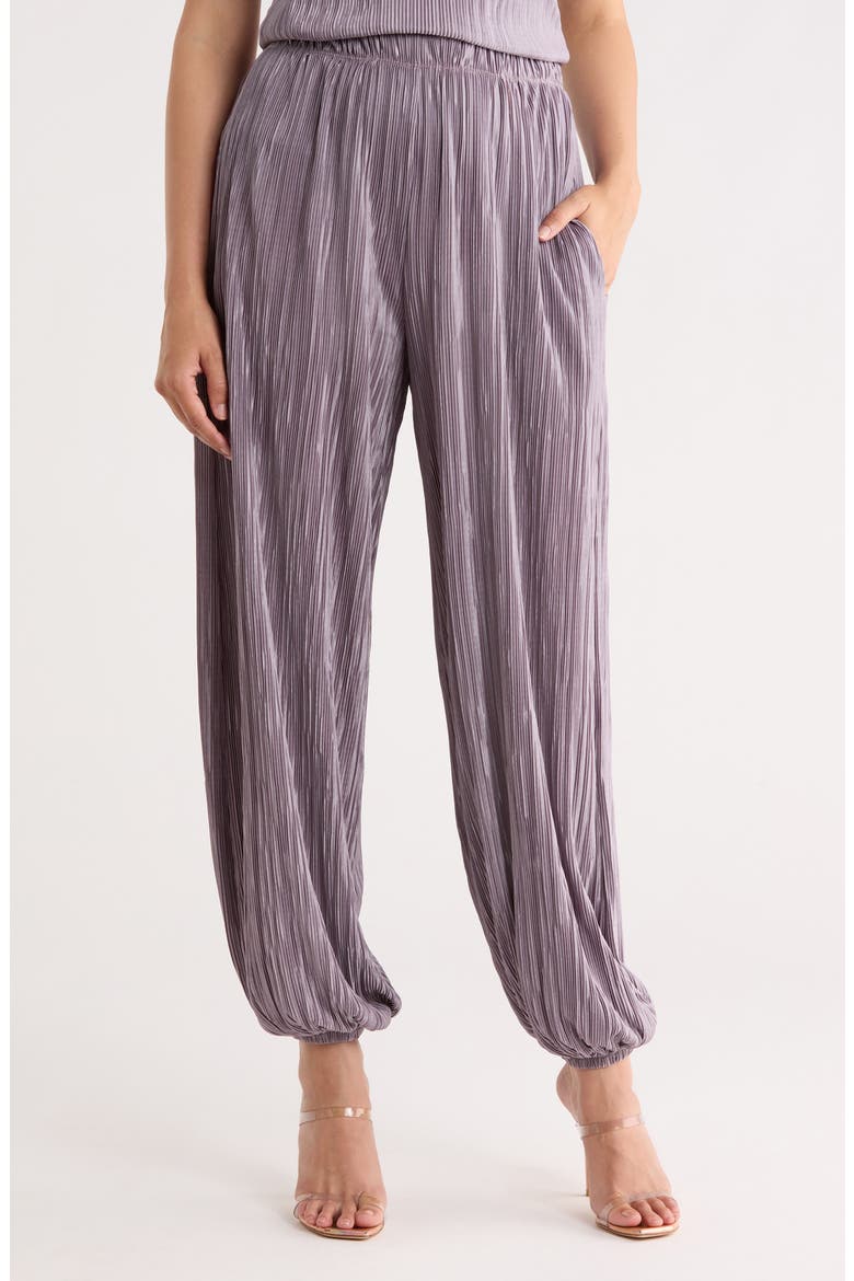 Plissé Joggers, Main, color, DARK MAUVE