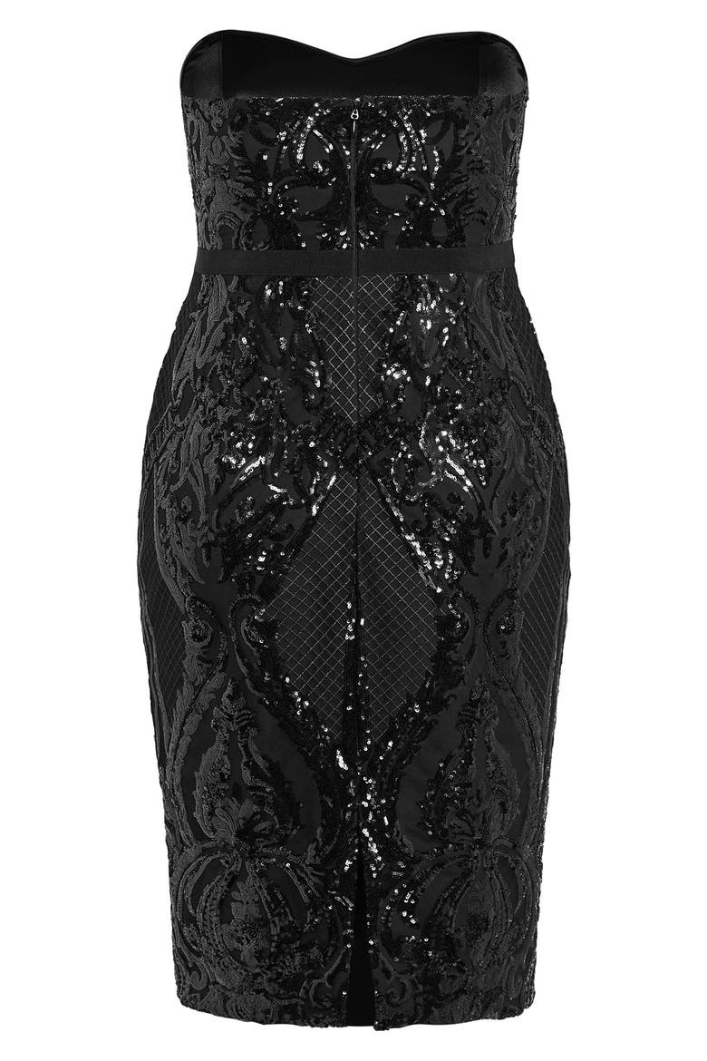 Sofia Sequin Sheath Cocktail Dress, Alternate, color, BLACK