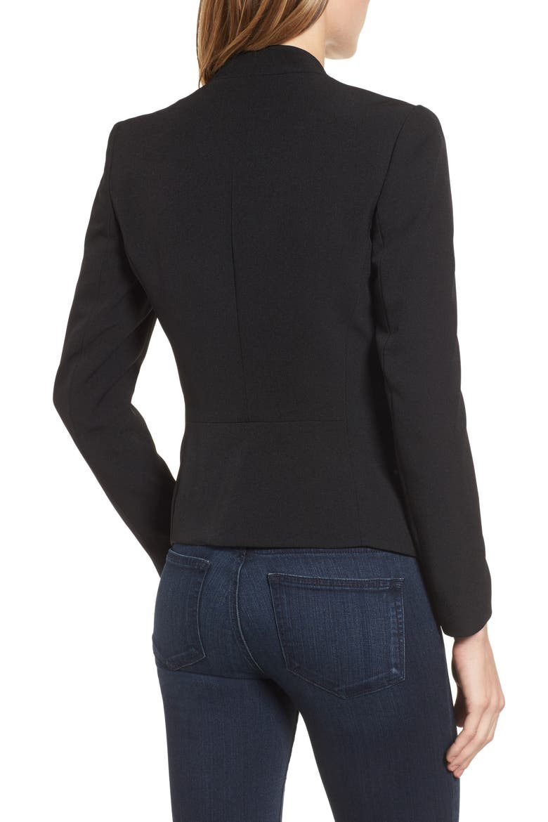 Anne Klein Open Front Jacket, Alternate, color, BLACK